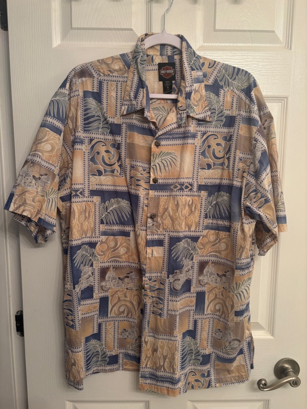 Harley Davidson Hawaiian Button Up Shirt by Tori Richard